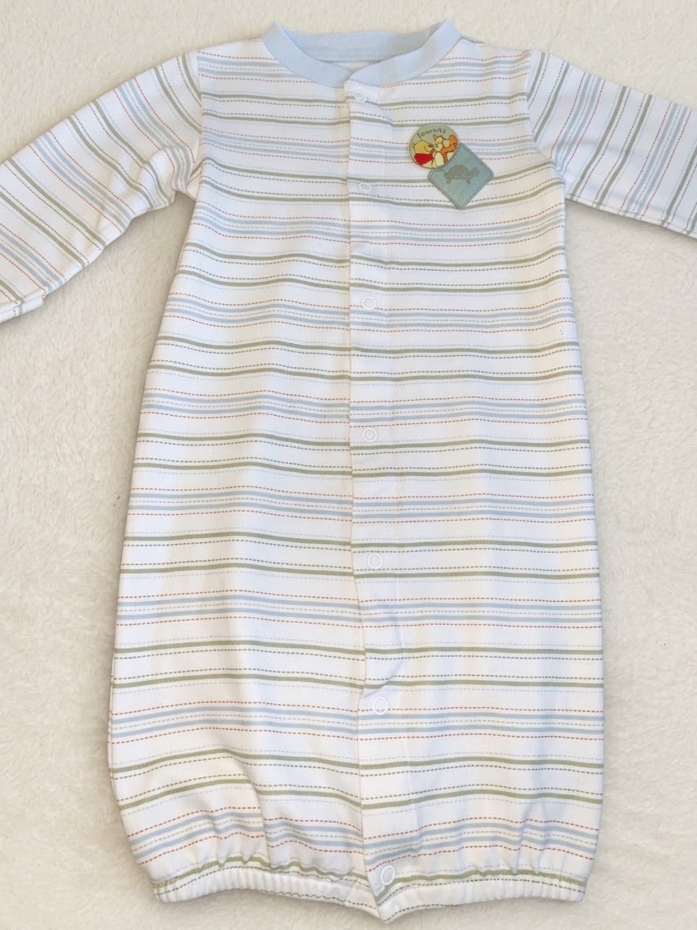 Disney Striped Sleep Gown Blue Green One Size Winnie the Pooh